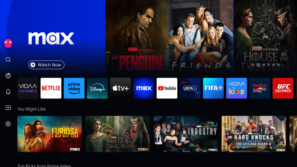 Max streaming aplikacija